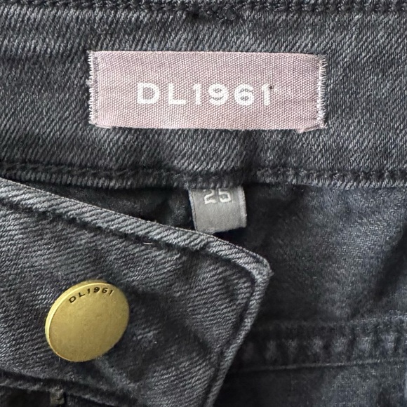 DL1961 JERRY HIGH RISE VINTAGE STRAIGHT DISTRESSED JEANS SIZE 25 STONE - Picture 9 of 12